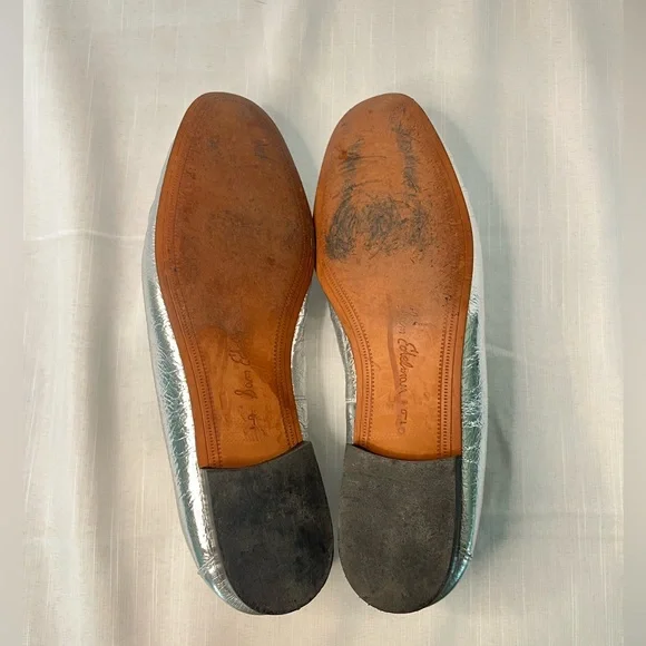 Sam Edelman Silver Loafers with Gold Accent Size 9 - Picture 4 of 7